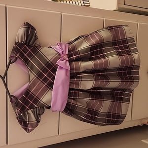 2T Iris and Ivy Purple Plaid Satin Dress